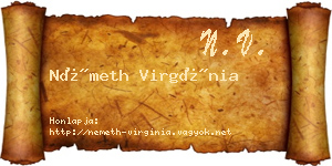 Németh Virgínia névjegykártya